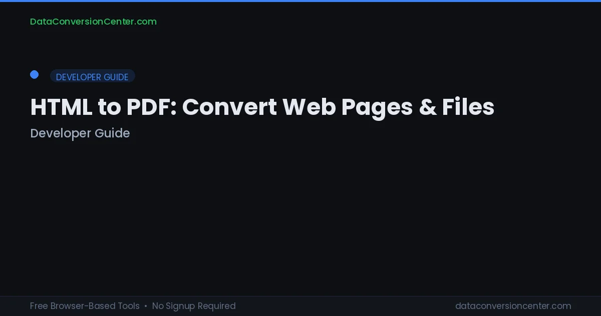 HTML to PDF: Convert Web Pages & Files (2026)